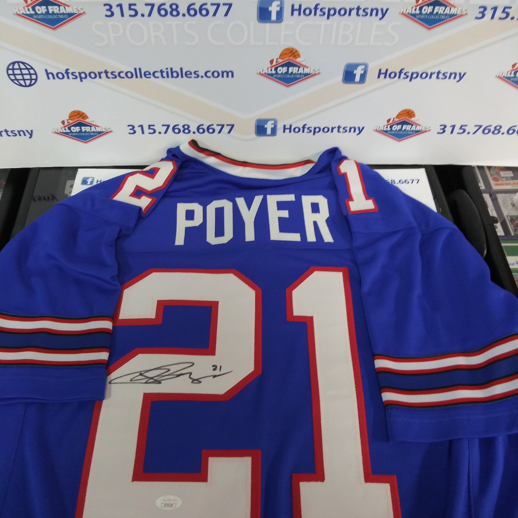 JORDAN POYER SIGNED BUFFALO BILLS BLUE CUSTOM XL JERSEY - JSA