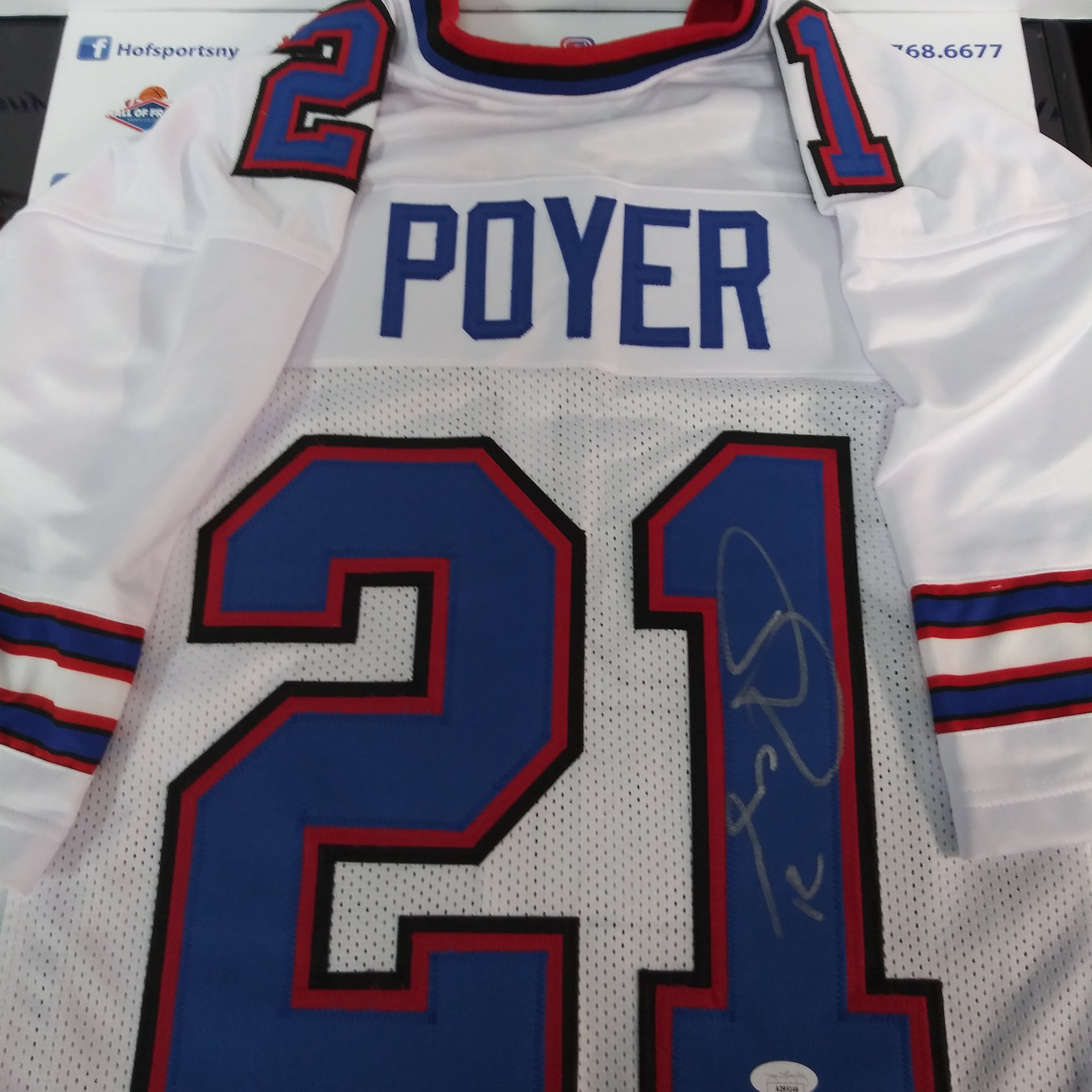 JORDAN POYER SIGNED BUFFALO BILLS WHITE CUSTOM XL JERSEY - JSA