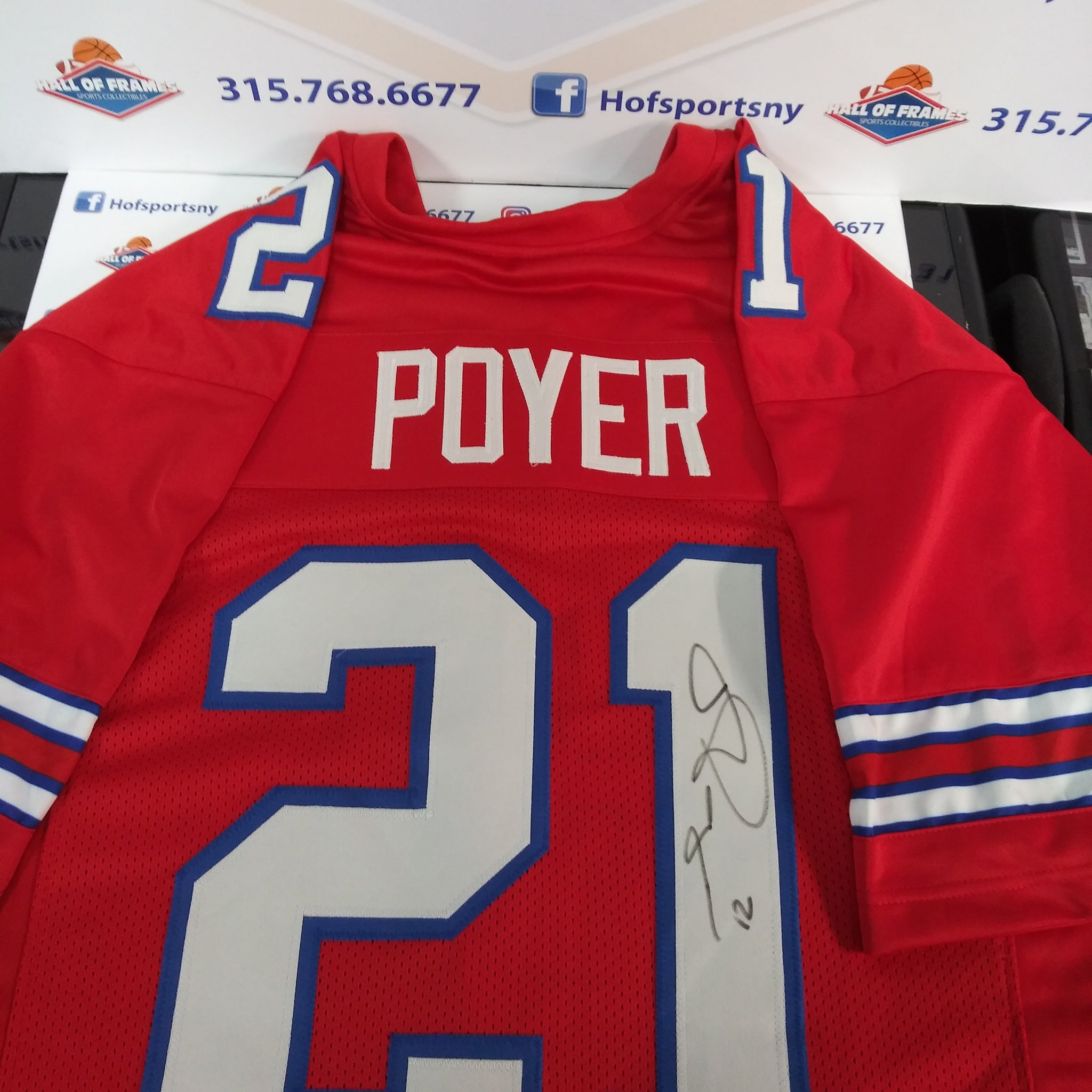 JORDAN POYER SIGNED BUFFALO BILLS RED CUSTOM XL JERSEY - JSA