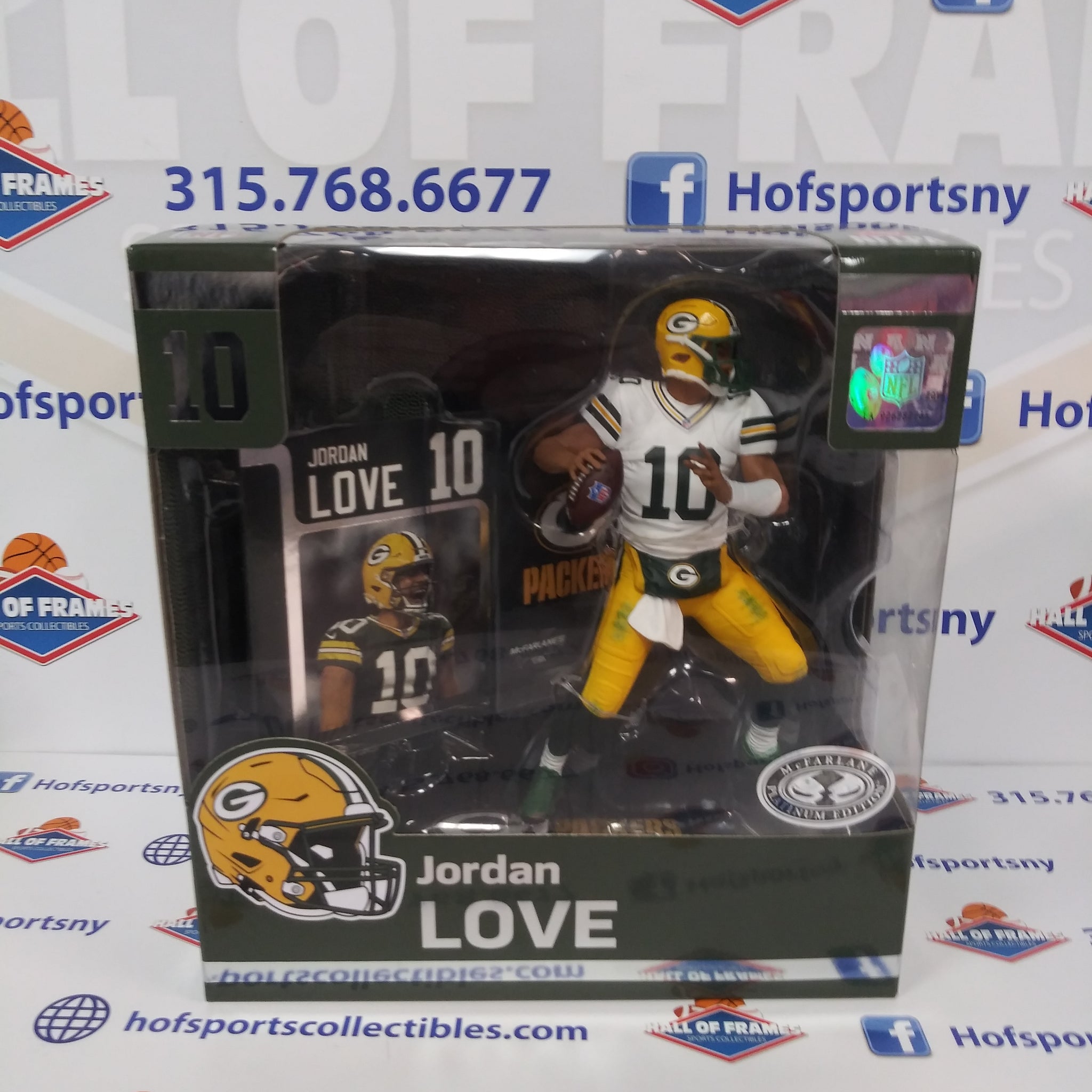 JORDAN LOVE MCFARLANE SPORTSPICKS PLATINUM EDITION WHITE JERSEY SERIES 3 LEGACY FIGURE!