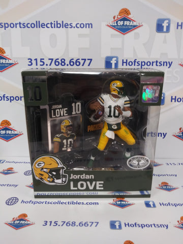 JORDAN LOVE MCFARLANE SPORTSPICKS PLATINUM EDITION WHITE JERSEY SERIES 3 LEGACY FIGURE!