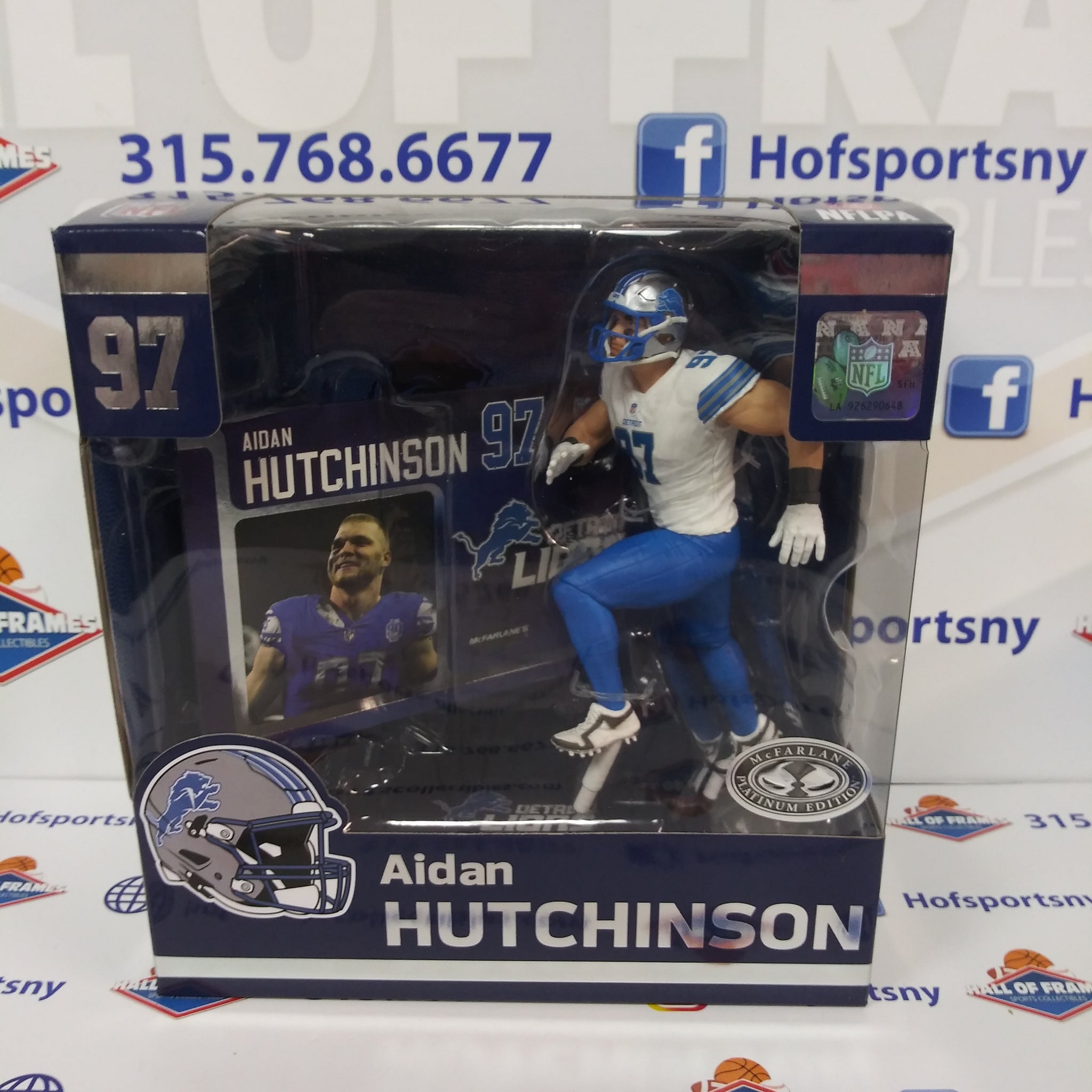 AIDAN HUTCHINSON MCFARLANE SPORTSPICKS PLATINUM EDITION WHITE JERSEY SERIES 3 LEGACY FIGURE!