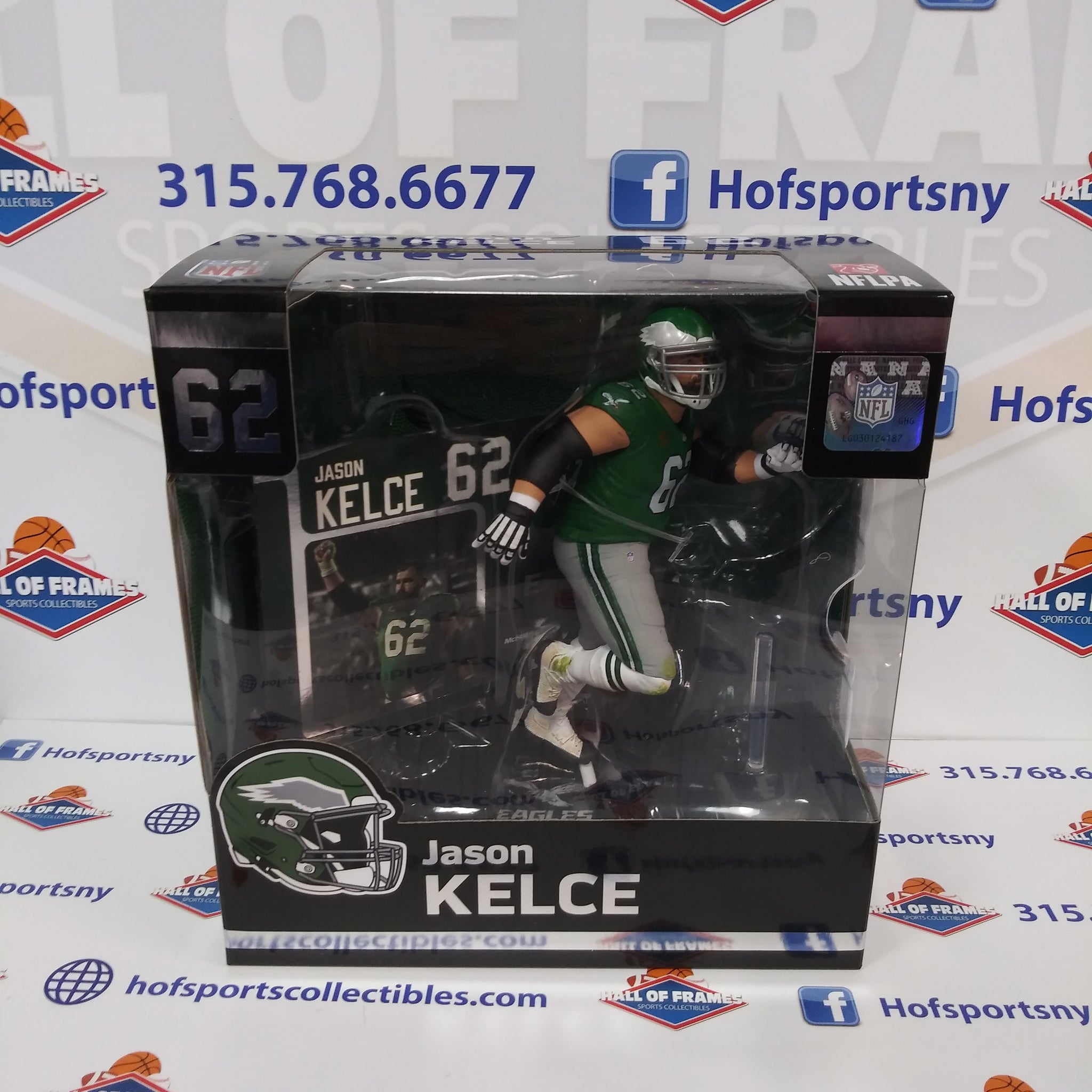 JASON KELCE MCFARLANE SPORTSPICKS KELLEY GREEN JERSEY SERIES 3 LEGACY FIGURE!