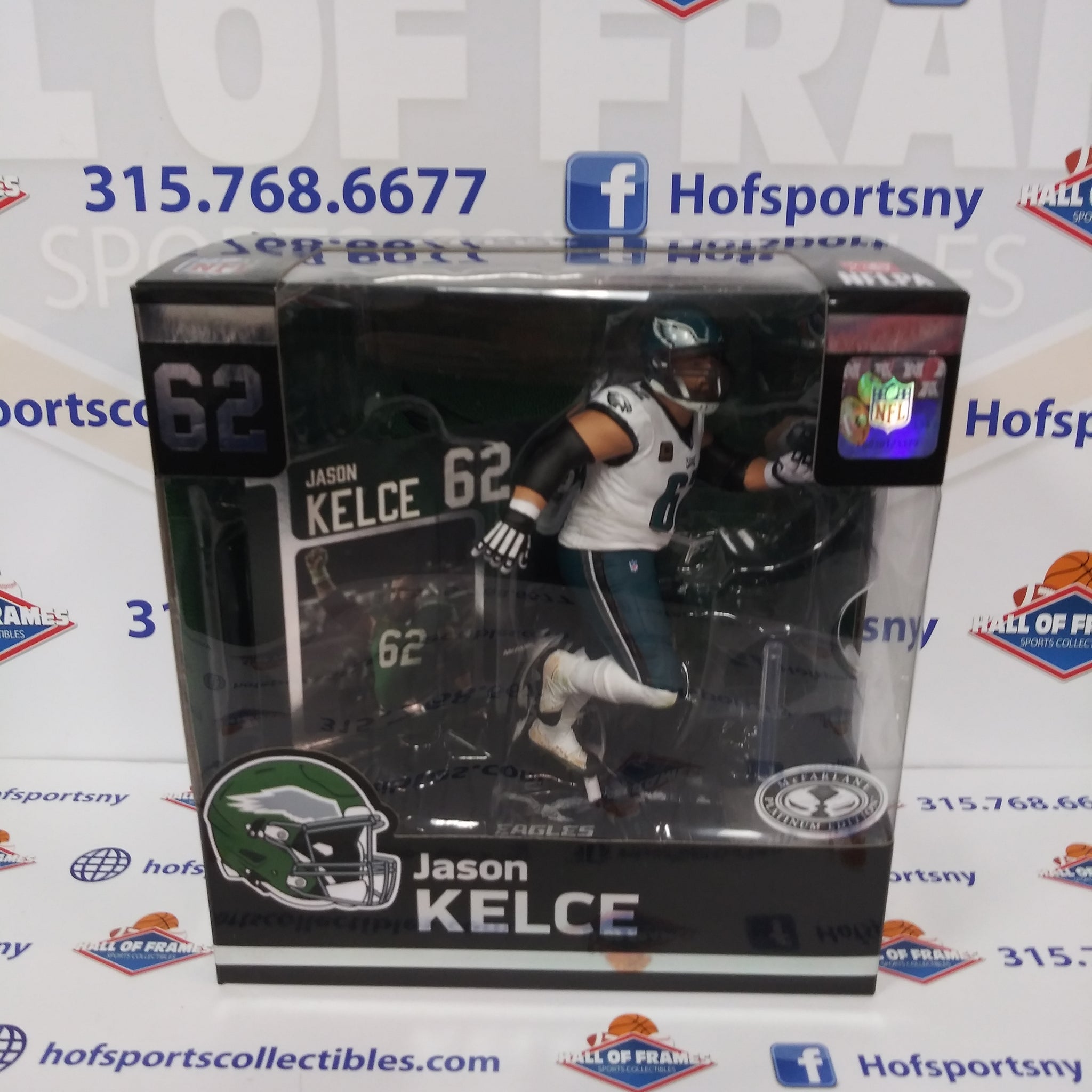 JASON KELCE MCFARLANE SPORTSPICKS PLATINUM EDITION WHITE JERSEY SERIES 3 LEGACY FIGURE!