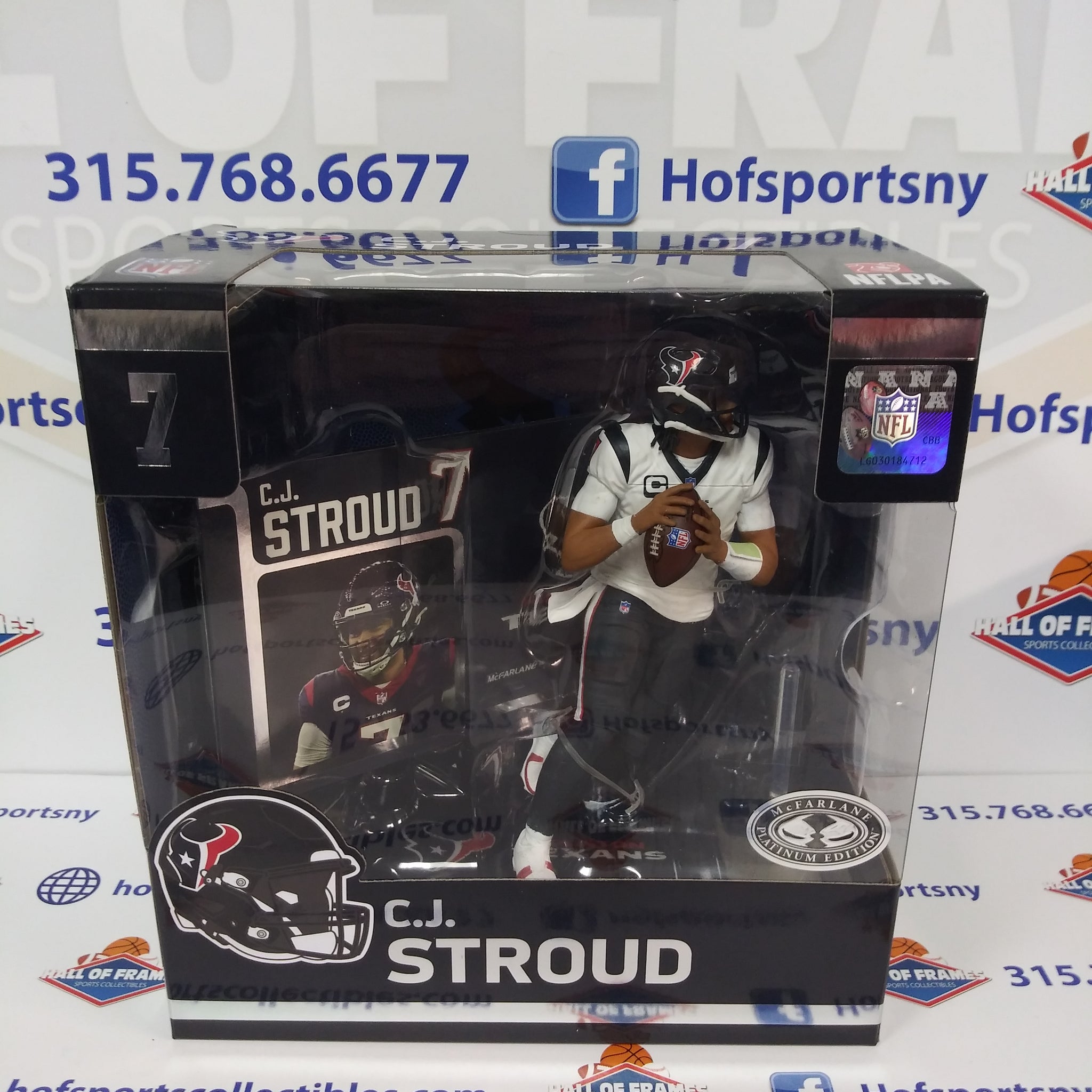 CJ STROUD TEXANS MCFARLANE SPORTSPICKS PLATINUM EDITION WHITE JERSEY SERIES 3 LEGACY FIGURE!