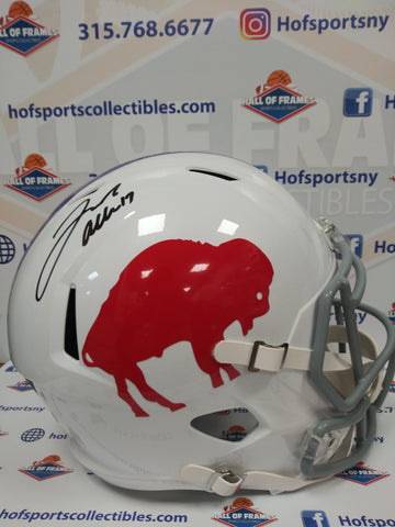 JOSH ALLEN SIGNED FULL SIZE REPLICA THROWBACK SPEED BILLS HELMET BECKETT