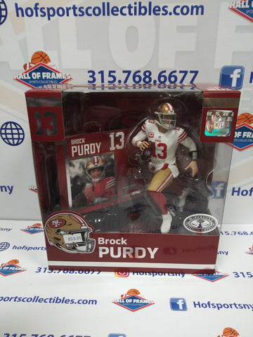 BROCK PURDY MCFARLANE SPORTSPICKS PLATINUM EDITION WHITE JERSEY LEGACY FIGURE!