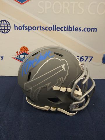 BRUCE SMITH BUFFALO BILLS SLATE SIGNED MINI HELMET - BECKETT COA