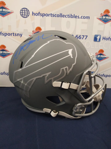 BRUCE SMITH SIGNED FULL SIZE SLATE REP BILLS HELMET