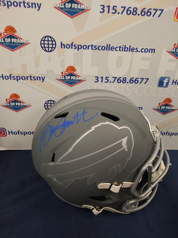 BRUCE SMITH SIGNED FULL SIZE SLATE REP BILLS HELMET