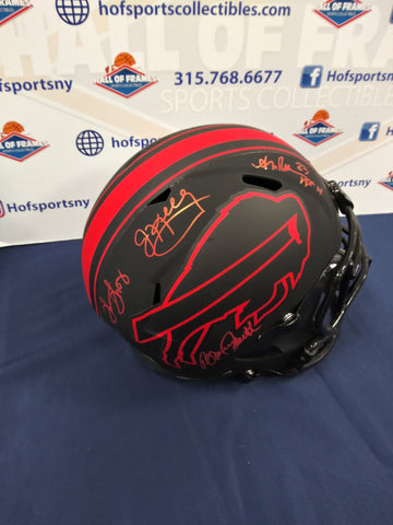 JIM KELLY - THURMAN THOMAS - BRUCE SMITH - REED SIGNED ECLIPSE FS REPLICA HELMET JSA COA