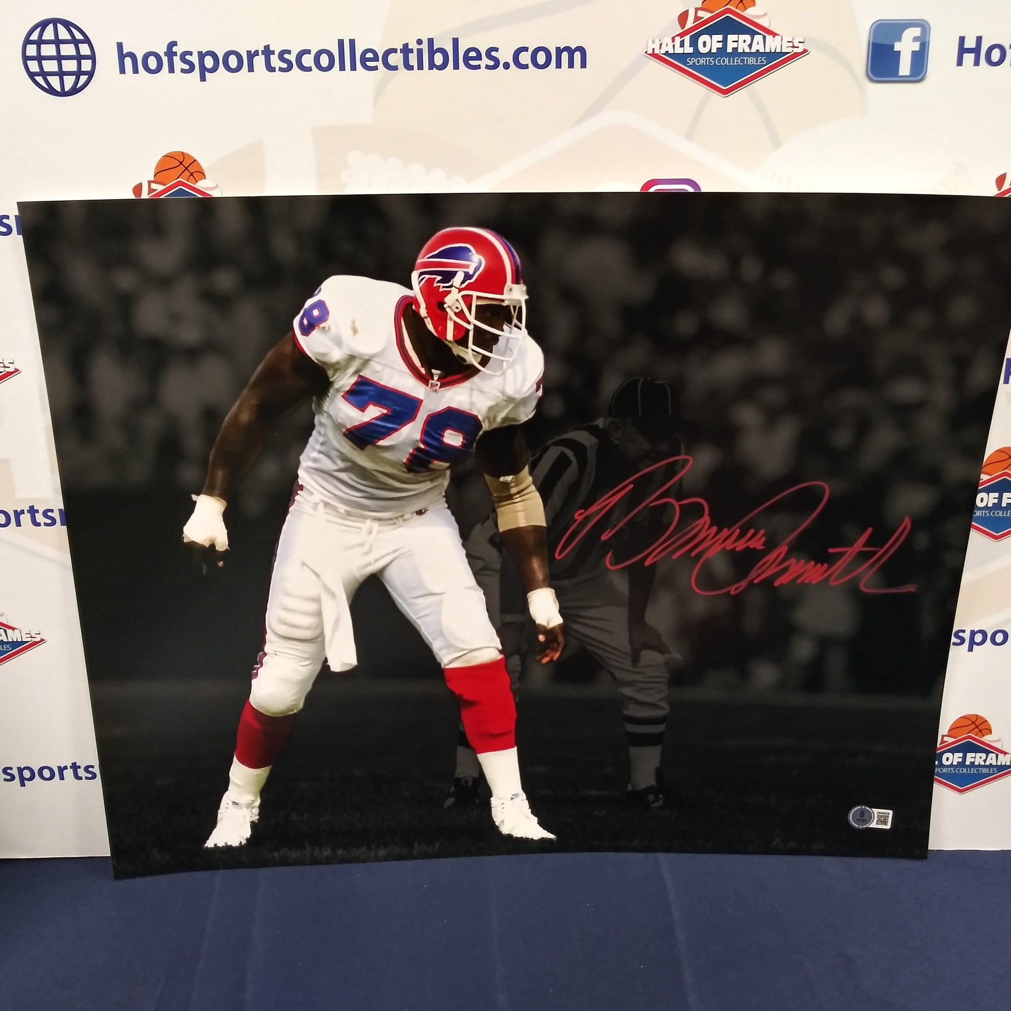 BRUCE SMITH SIGNED BUFFALO BILLS 16X20 SPOTLIGHT BECKETT COA