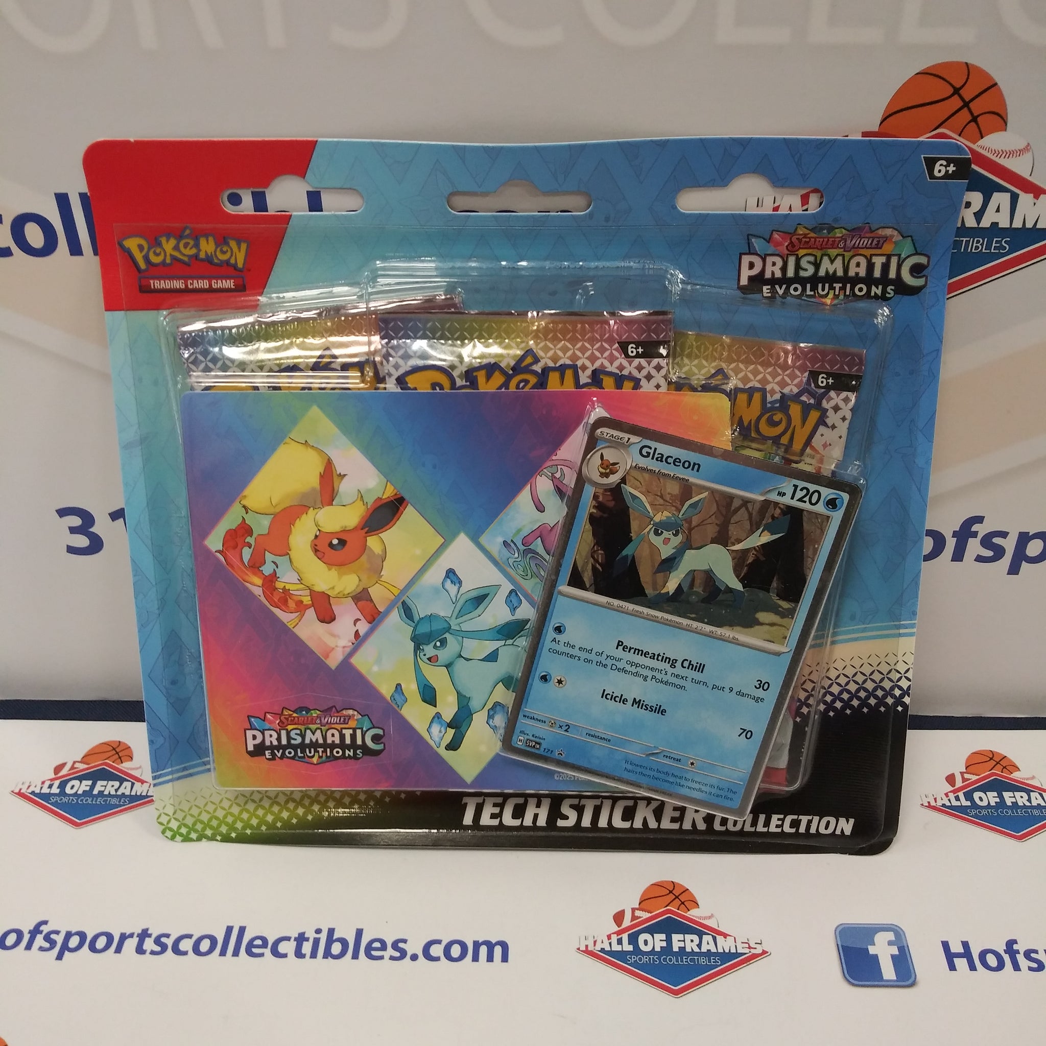 POKEMON PRISMATIC EVOLUTIONS TECH STICKER COLLECTION GLACEON!