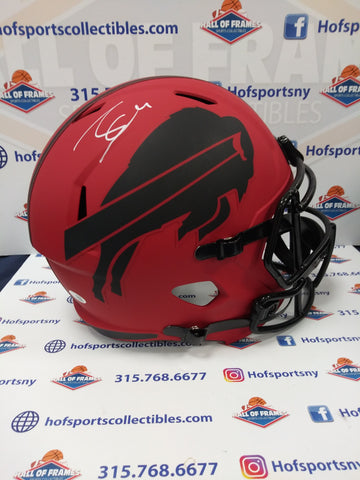 JAMES COOK SIGNED BILLS FULL SIZE REPLICA SPEED RAVE HELMET  - JSA WITNESSED