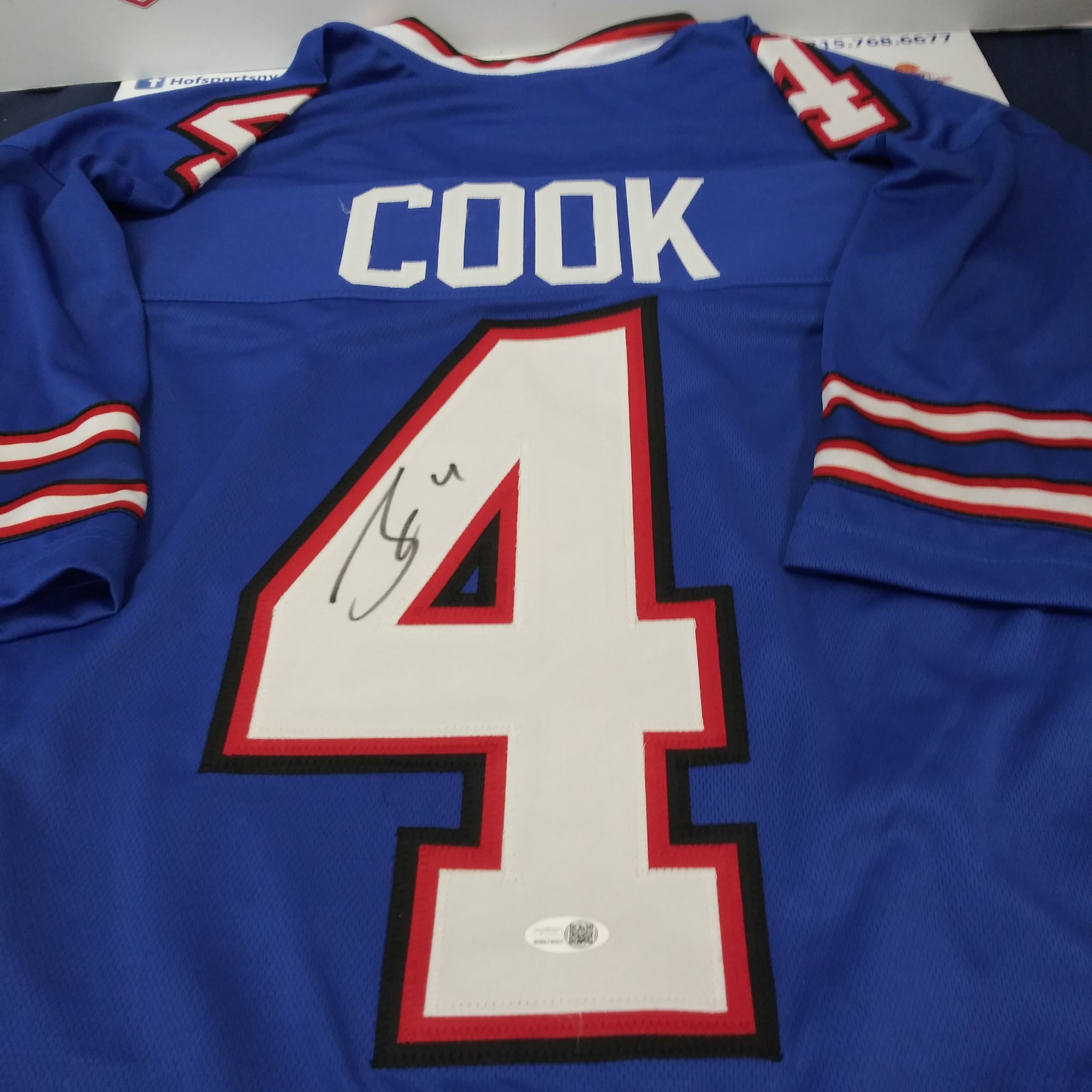 JAMES COOK SIGNED BILLS BLUE CUSTOM XL JERSEY - JSA WITNESSED