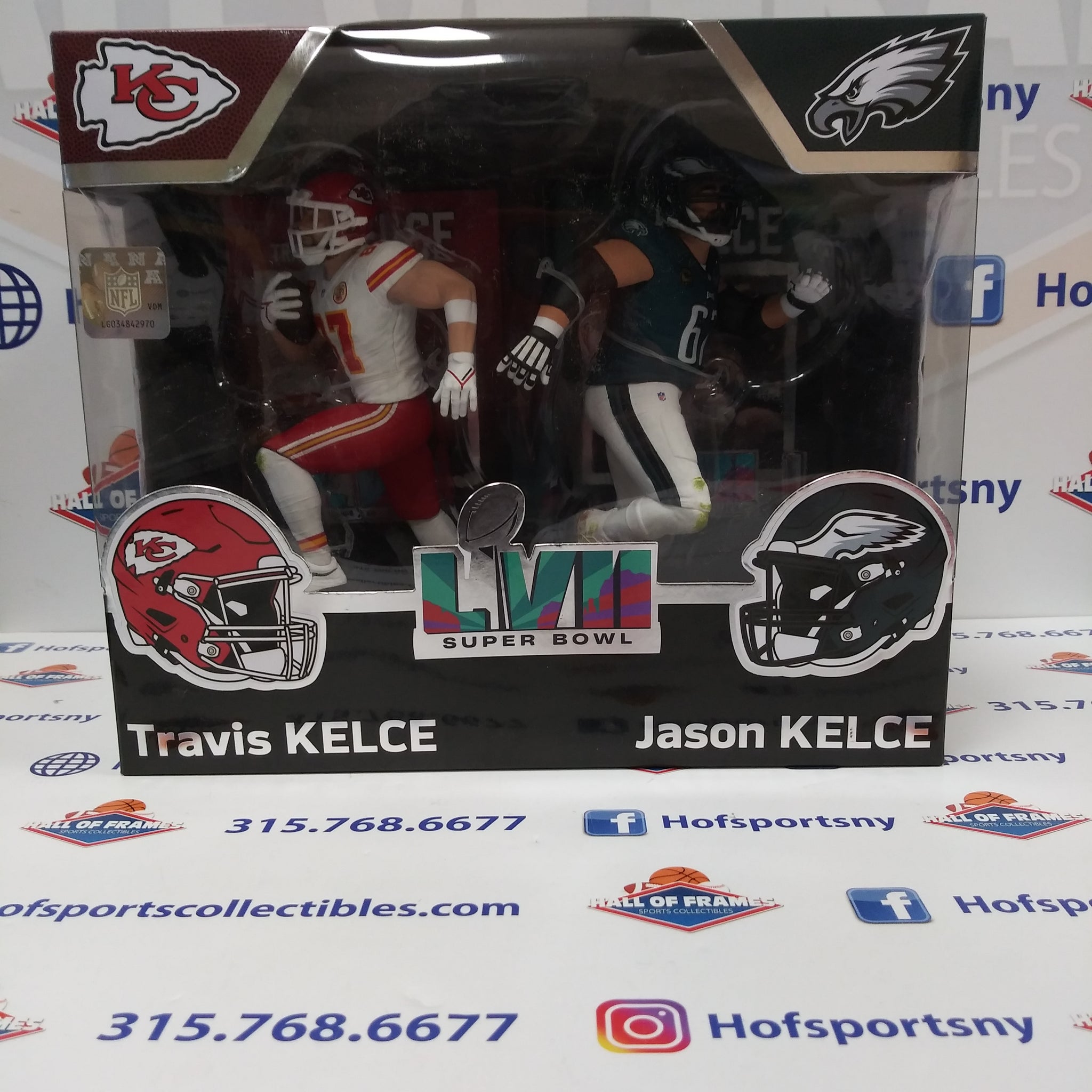 TRAVIS KELCE JASON KELCE CHIEFS EAGLES SB LVIII MCFARLANE SPORTS PICKS FIGURE #25!