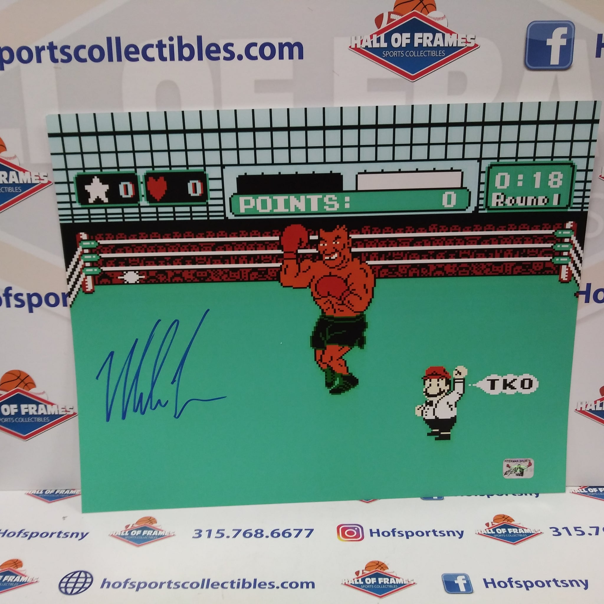 MIKE TYSON SIGNED PUNCHOUT 11X14 PHOTO - FITERMAN COA