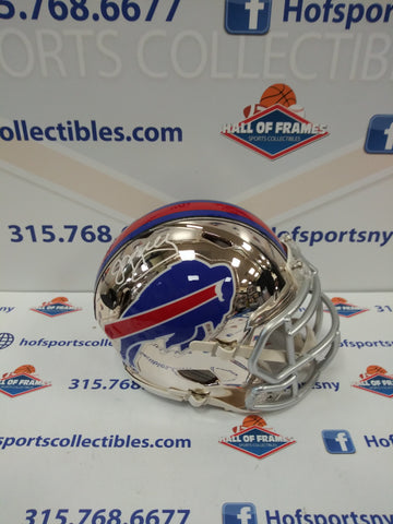 JIM KELLY BUFFALO BILLS AUTOGRAPHED RIDDELL CHROME MINI HELMET! TRISTAR COA!