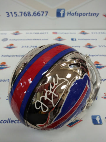 JIM KELLY BUFFALO BILLS AUTOGRAPHED RIDDELL CHROME MINI HELMET! TRISTAR COA!