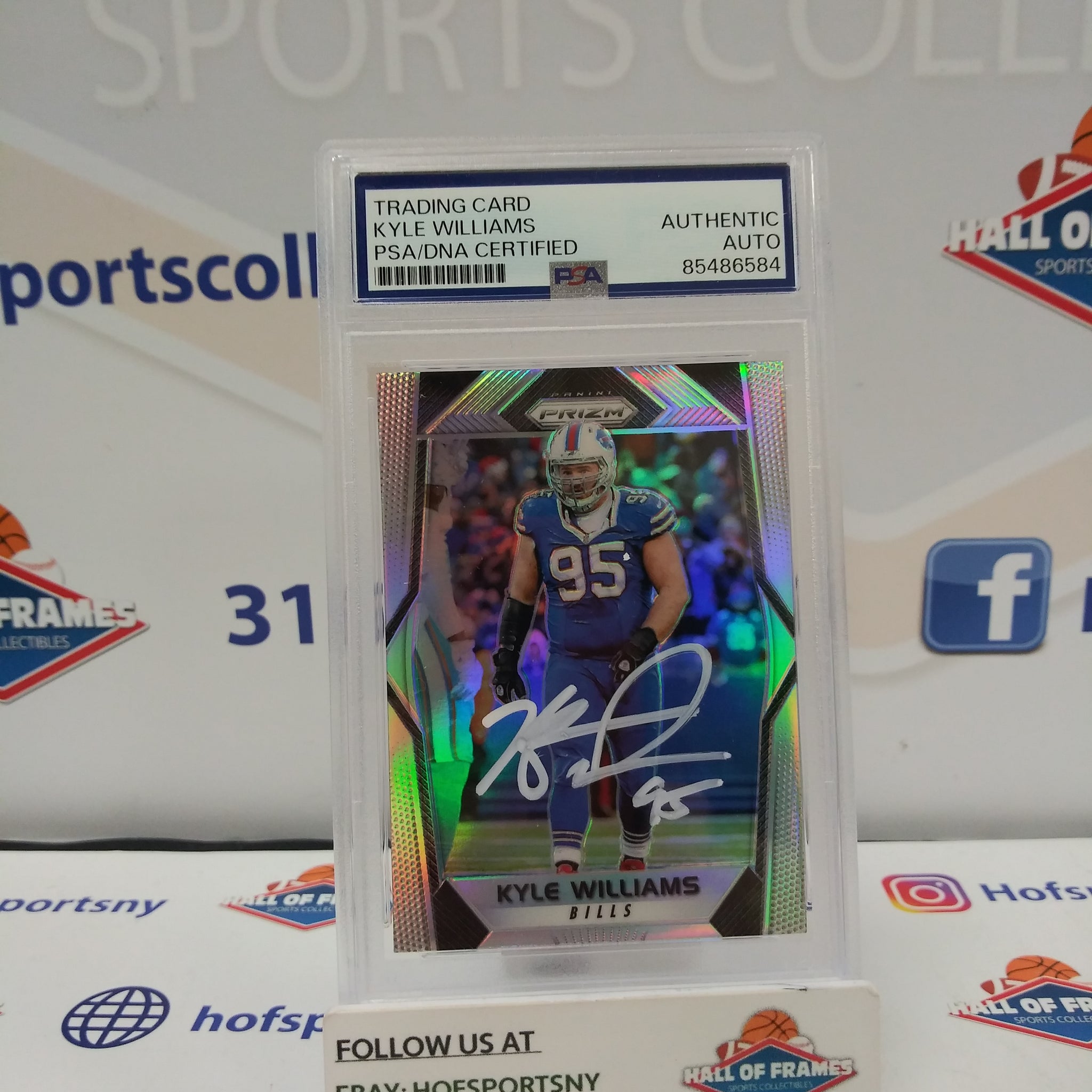 KYLE WILLIAMS 2017 PRZIM SILVER SIGNED CARD PSA SLABBED BUFFALO BILLS