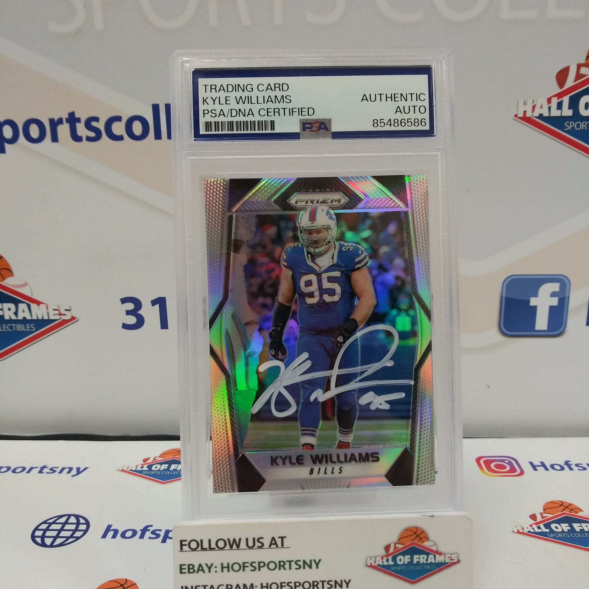 KYLE WILLIAMS 2017 PRZIM SILVER SIGNED CARD PSA SLABBED BUFFALO BILLS