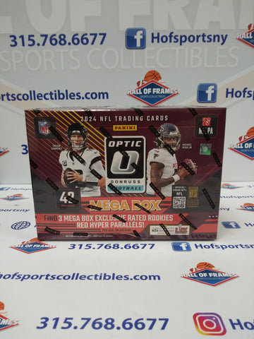 2024 PANINI DONRUSS OPTIC FOOTBALL HOBBY MEGA BOX! 1 AUTO OR MEM PER BOX! RED HYPER PARALLELS!