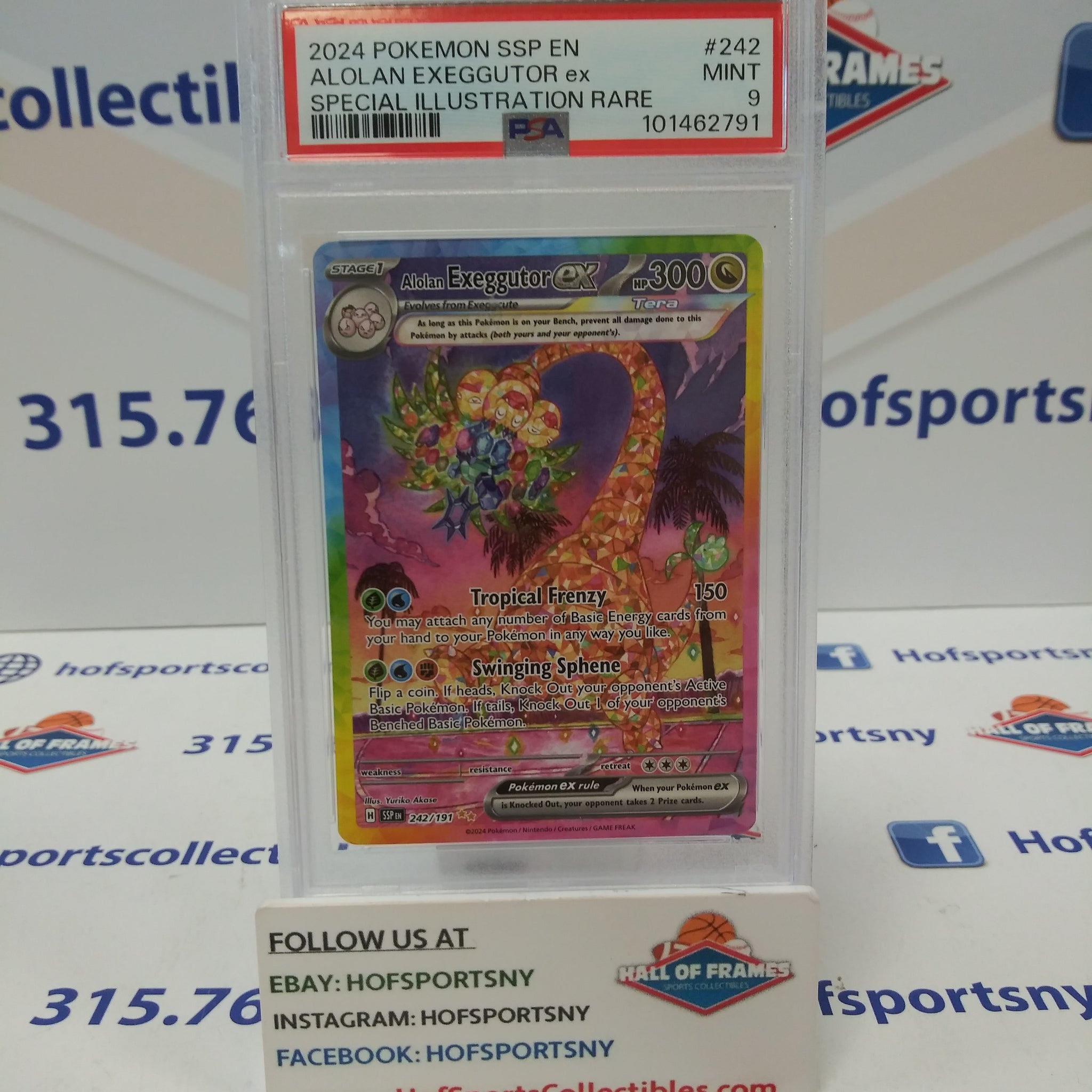2024 POKEMON SURGING SPARKS ALOLAN EXEGGUTOR EX SIR #242 PSA 9 MINT!