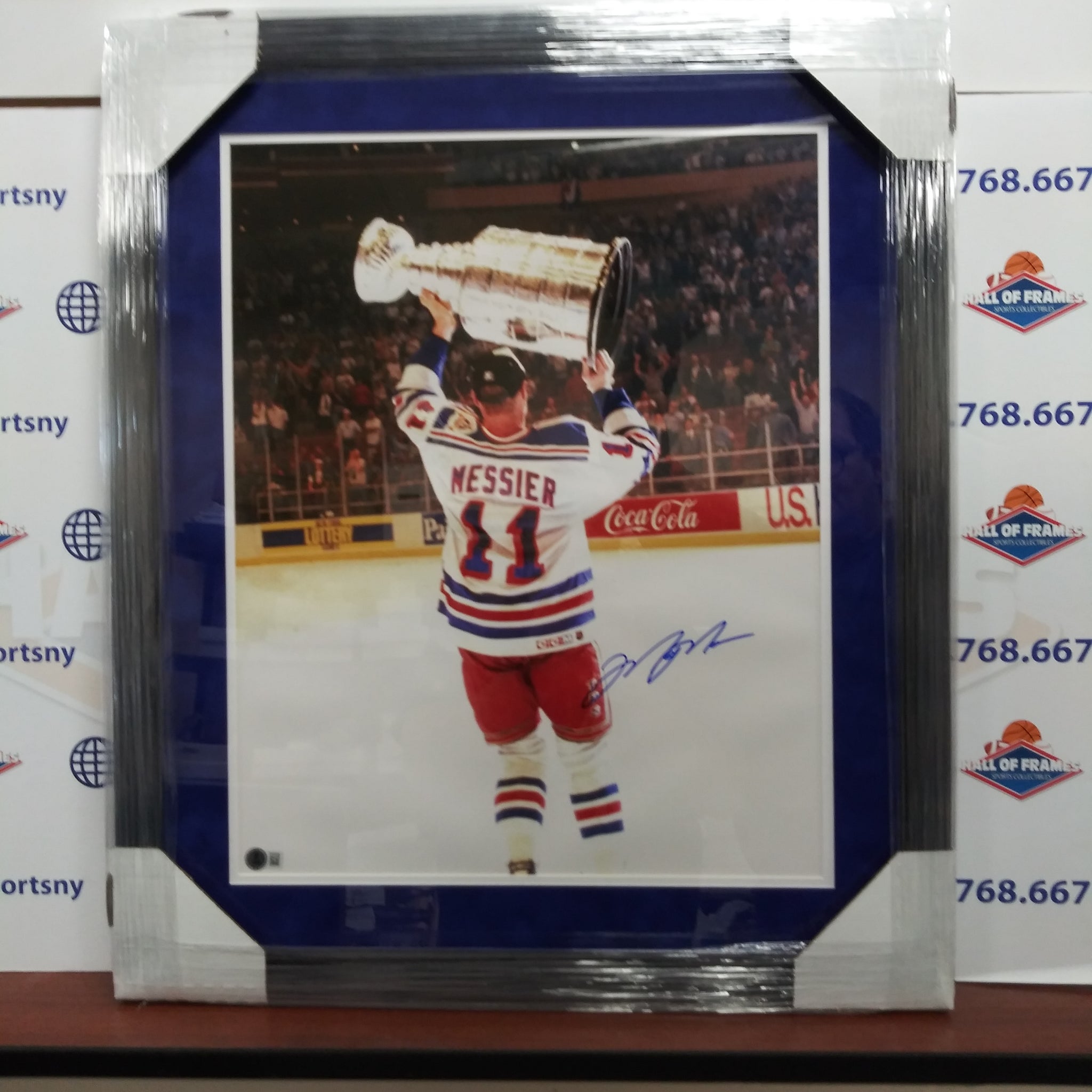 MARK MESSIER SIGNED FRAMED NY RANGERS STANLEY CUP 16X20 PHOTO - BAS COA