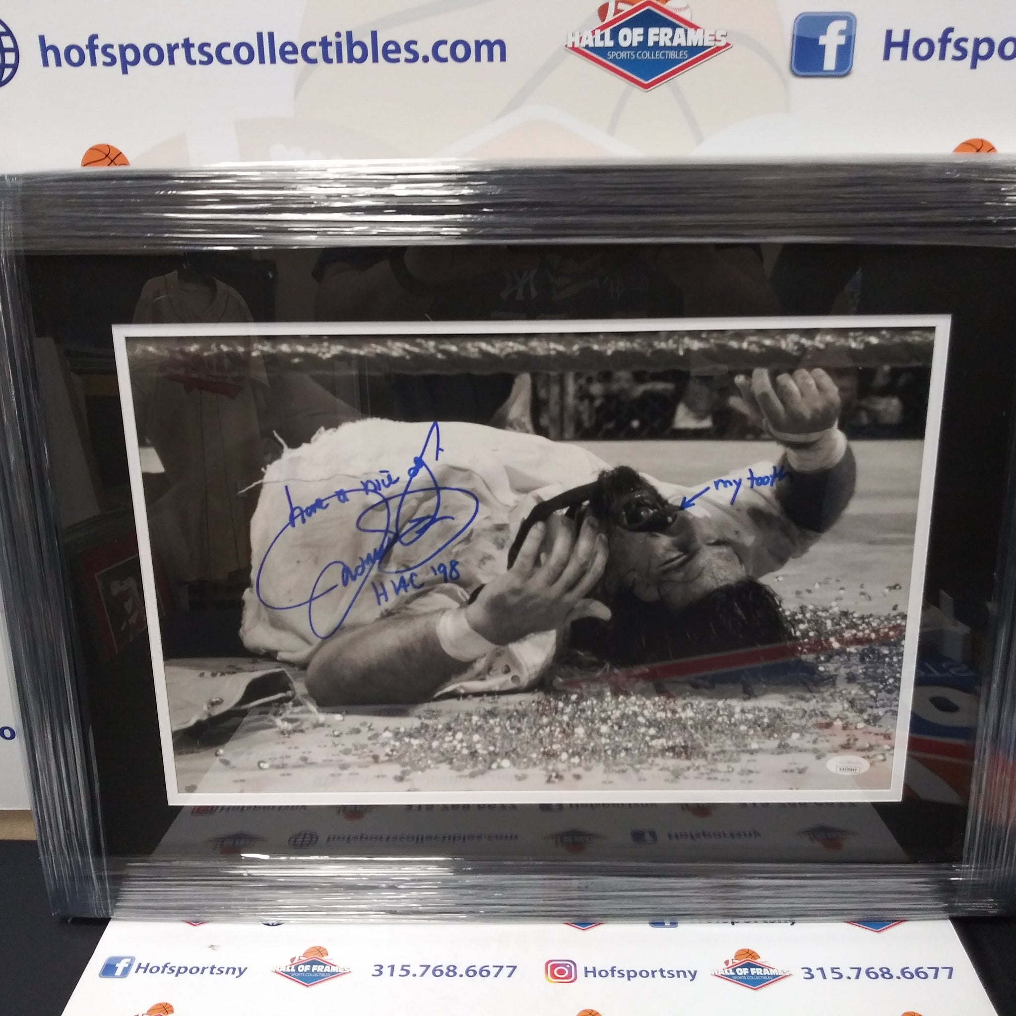MICK FOLEY -  MANKIND FRAMED SIGNED 11X17 TRIPLE INSCRIPTION HELL IN A CELL JSA COA