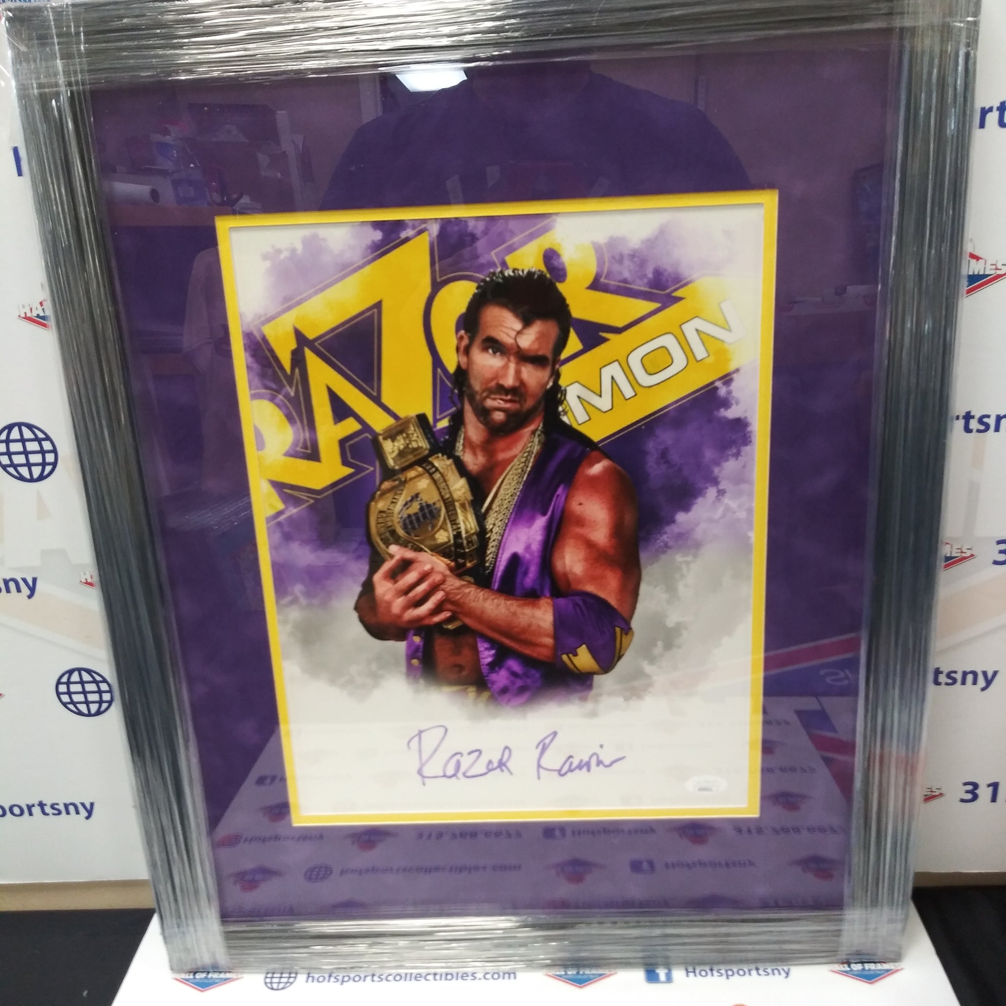 RAZOR RAMON / SCOTT HALL SIGNED WWE FRAMED 11X14 PHOTO - JSA COA