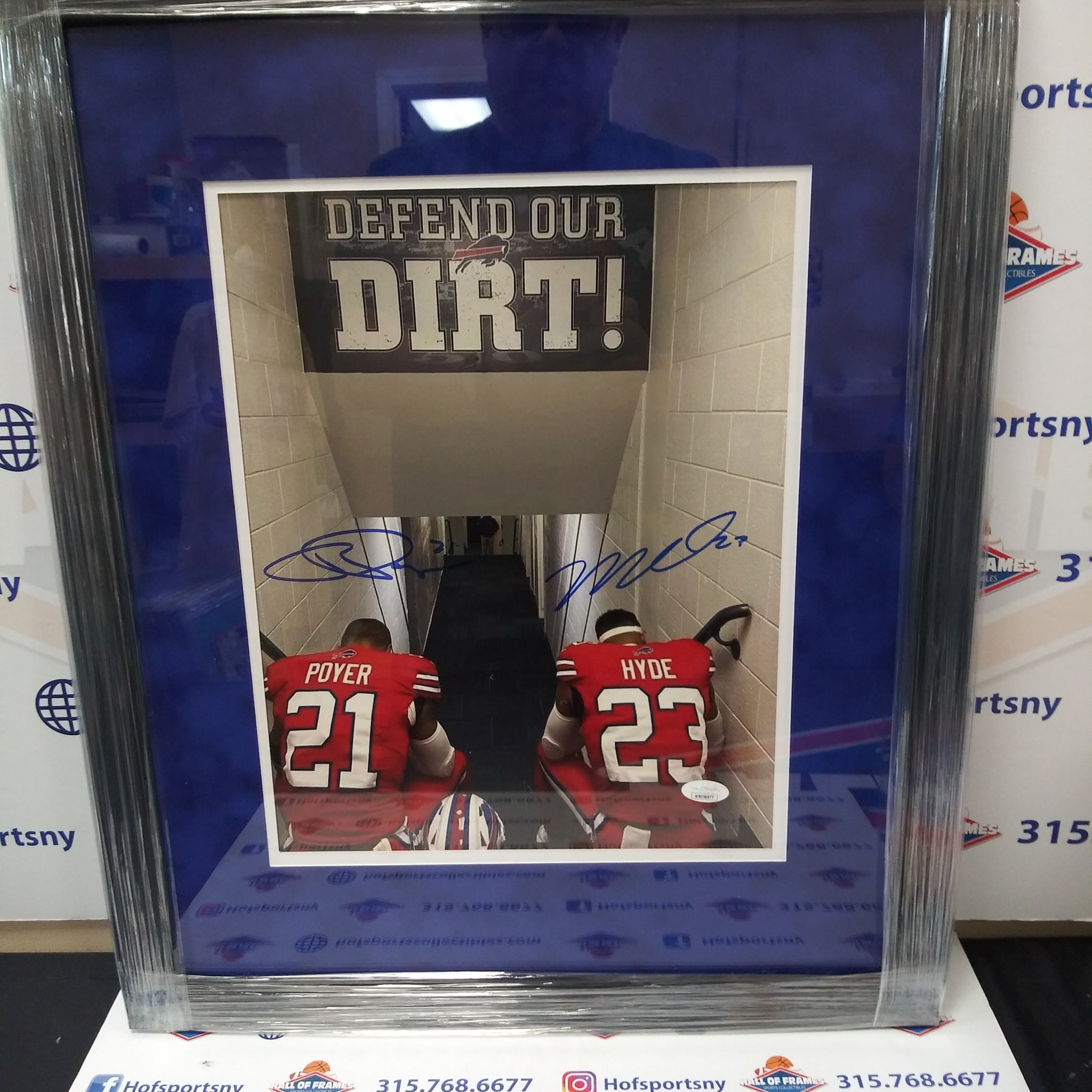 MICAH HYDE / JORDAN POYER TUNNEL DUAL SIGNED FRAMED BILLS 11X14 JSA COA