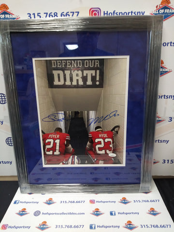 MICAH HYDE / JORDAN POYER TUNNEL DUAL SIGNED FRAMED BILLS 11X14 JSA COA