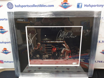 KARATE KID SIGNED FRAMED 11X14 BILLY ZABKA & RALPH MACCHIO BAS