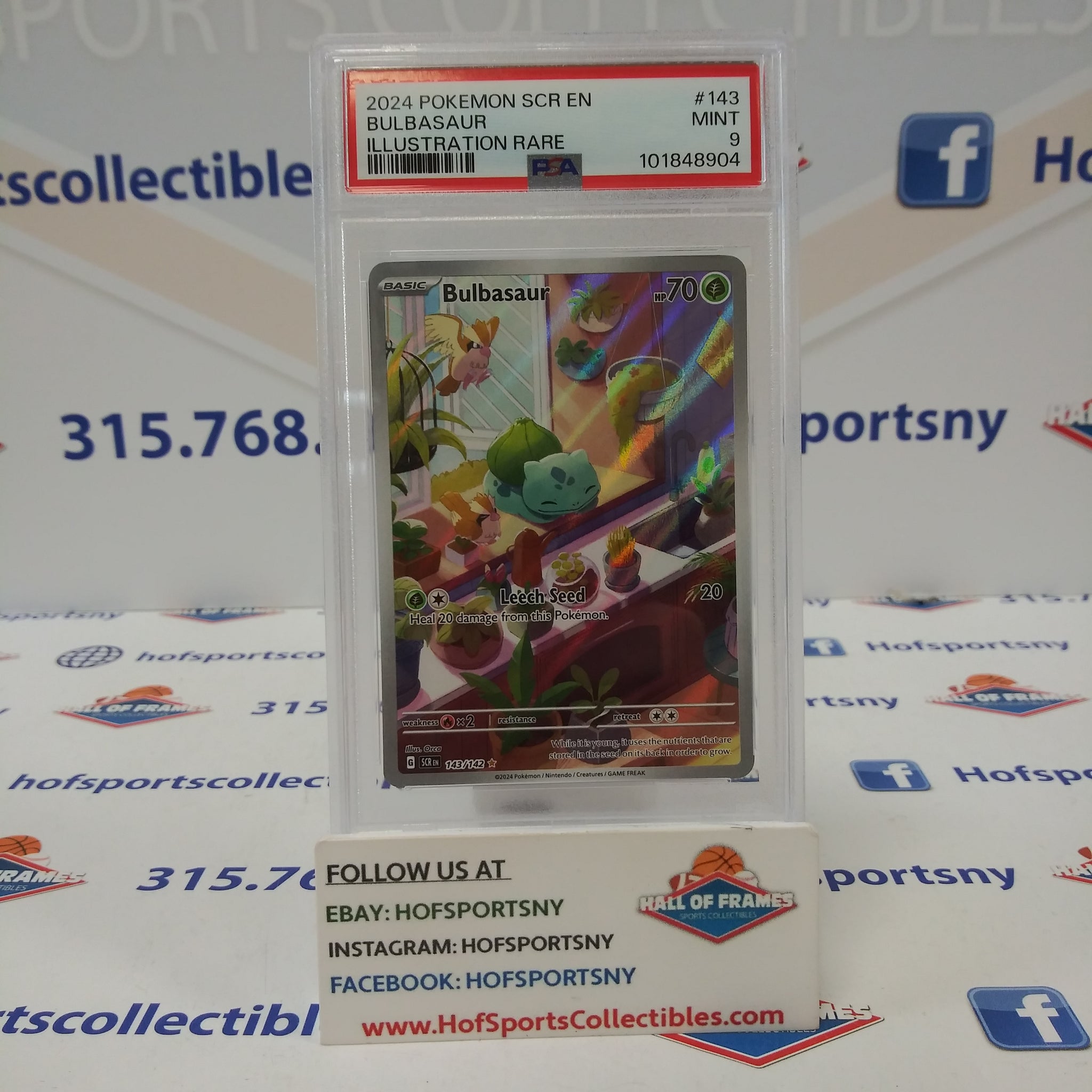 2024 POKEMON STELLAR CROWN BULBASAUR ILLUSTRATION RARE #143 PSA 9 MINT!