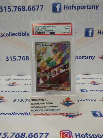 2024 POKEMON STELLAR CROWN BULBASAUR ILLUSTRATION RARE #143 PSA 9 MINT!
