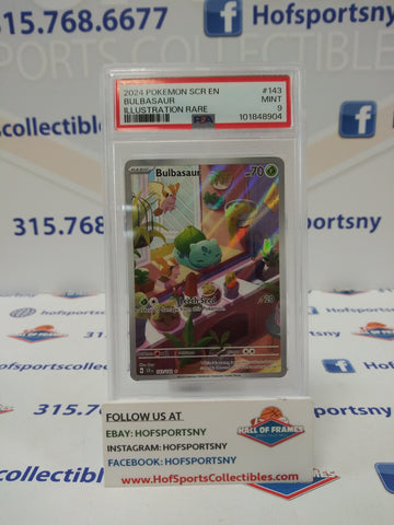 2024 POKEMON STELLAR CROWN BULBASAUR ILLUSTRATION RARE #143 PSA 9 MINT!