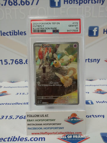 2024 POKEMON TEMPORAL FORCES CUTIEFLY ILLUSTRATION RARE #172 PSA 10 GEM MINT!