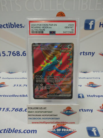 2023 POKEMON PARADOX RIFT ROARING MOOX EX ULTRA RARE #229 PSA 10 GEM MINT!