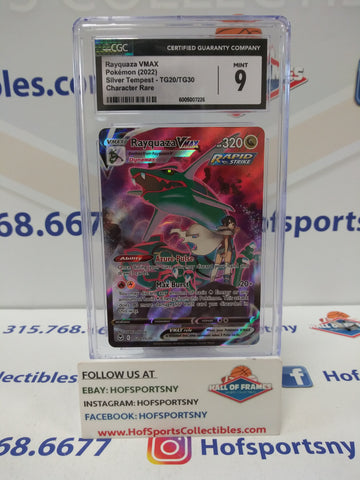 2022 POKEMON SILVER TEMPEST RAYQUAZA VMAX CHARACTER RARE TG20 CGC 9 MINT!