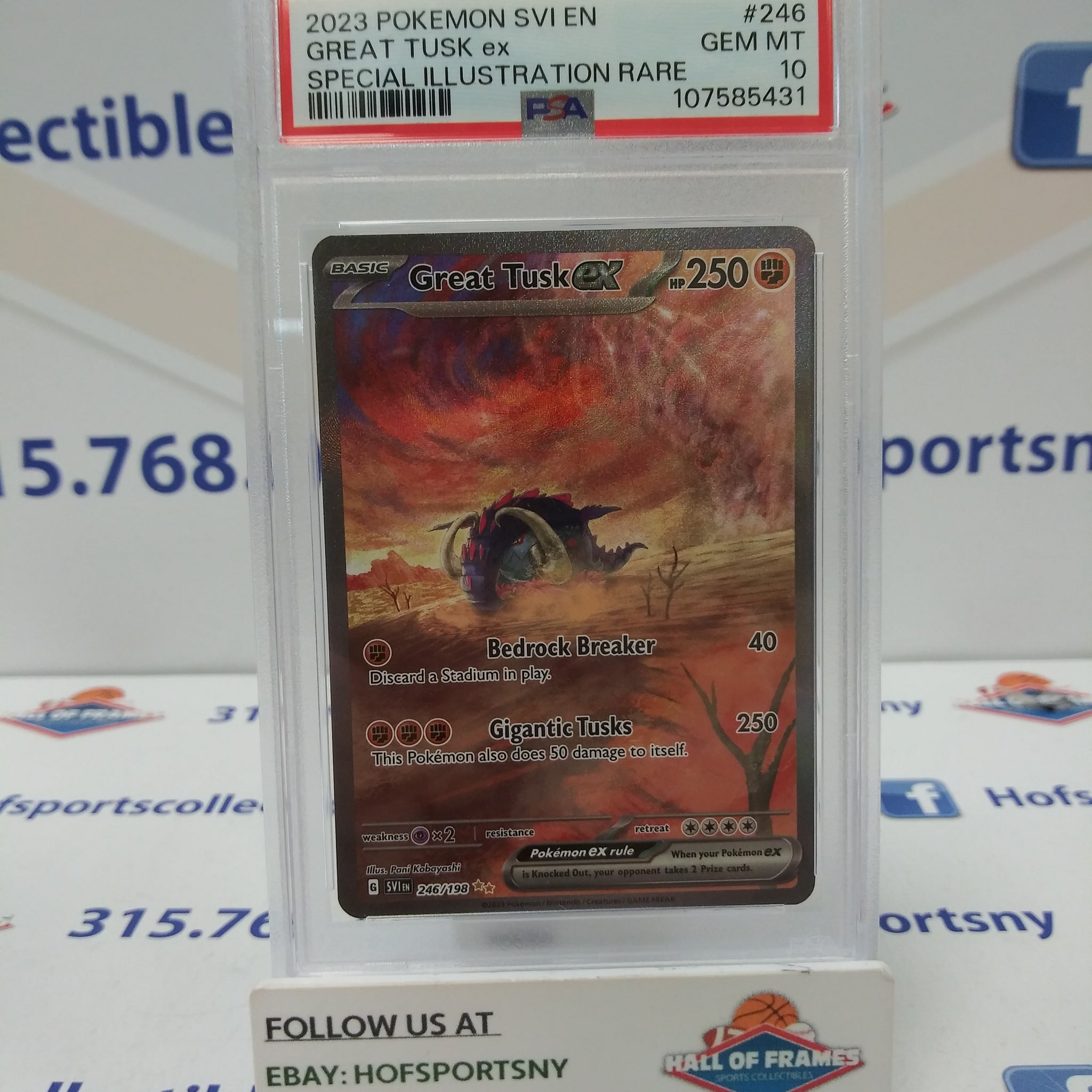 2023 POKEMON SCARLET & VIOLET GREAT TUSK EX SIR #246 PSA 10 GEM MINT!