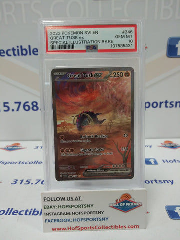 2023 POKEMON SCARLET & VIOLET GREAT TUSK EX SIR #246 PSA 10 GEM MINT!