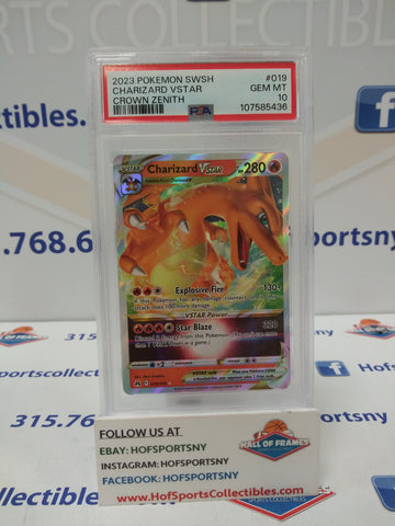 2023 POKEMON CROWN ZENITH CHARIZARD VSTAR #019 PSA 10 GEM MINT!