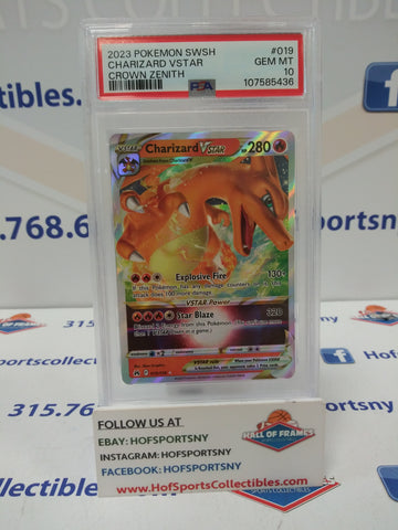 2023 POKEMON CROWN ZENITH CHARIZARD VSTAR #019 PSA 10 GEM MINT!