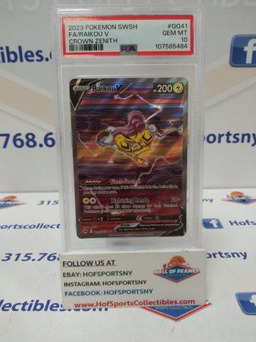 2023 POKEMON CROWN ZENITH RAIKOU V ALT ART #GG41 PSA 10 GEM MINT!