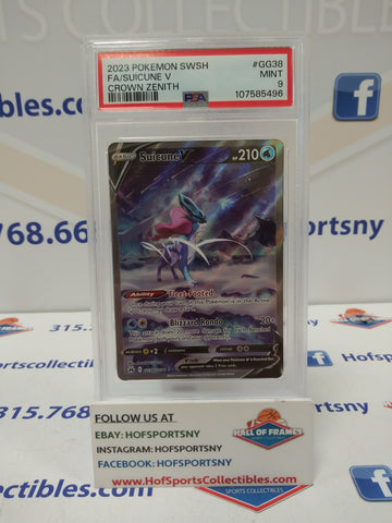 2023 POKEMON CROWN ZENITH SUICUNE V ALT ART #GG38 PSA 9 MINT!