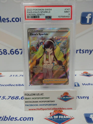 2023 POKEMON CROWN ZENITH ELESA'S SPARKLE FULL ART #147 PSA 9 MINT!