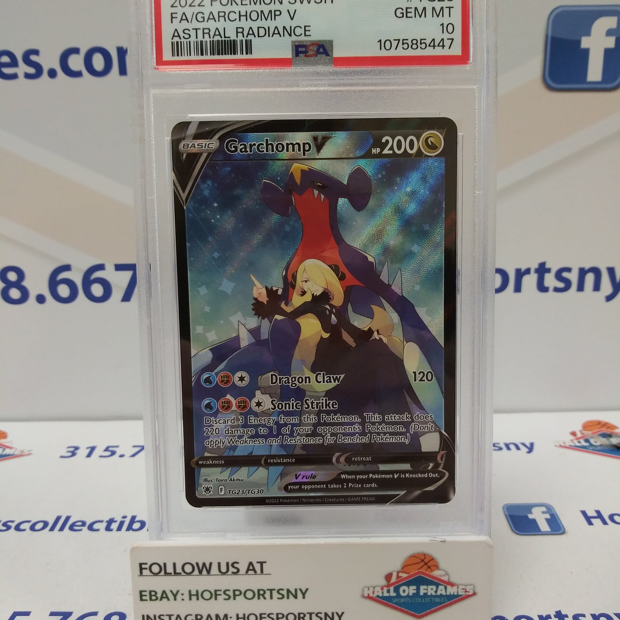 2022 POKEMON ASTRAL RADIANCE GARCHOMP V FULL ART #TG23 PSA 10 GEM MINT!