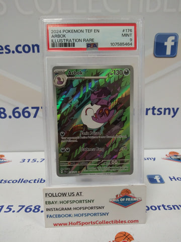 2024 POKEMON TEMPORAL FORCES ARBOK ILLUSTRATION RARE #176 PSA 9 MINT!