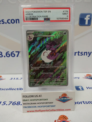 2024 POKEMON TEMPORAL FORCES ARBOK ILLUSTRATION RARE #176 PSA 9 MINT!