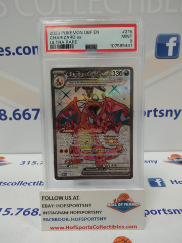 2023 POKEMON OBSIDIAN FLAMES CHARIZARD EX ULTRA RARE #215 PSA 9 MINT!